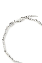 Wavy Ridge Chain Bracelet, Silver-Plated Brass