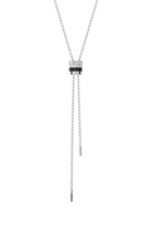 Quatre Mini Black Edition Tie Necklace, 18k White Gold With PVD & Diamonds