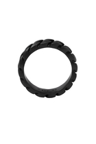 Curb Chain Band Ring in Black Titanium