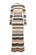 Striped Full-Length Dress