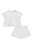 Kids All-Over Lettering Cotton Blouse and Shorts Co-Ord Set
