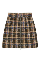 Tartan Tweed Wool Mini Skirt