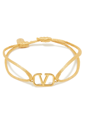 Valentino Garavani Knotted Logo Cord Bracelet