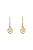 Cleo Mini Rev Earrings, 18k Yellow Gold with Full Diamonds