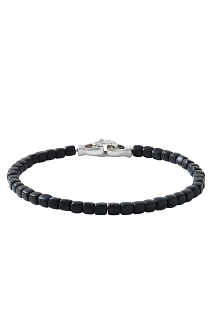 Spiritual Bead Black Onyx Cushion Bracelet