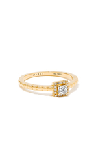 Rock Square Diamond Ring in 18kt Yellow Gold