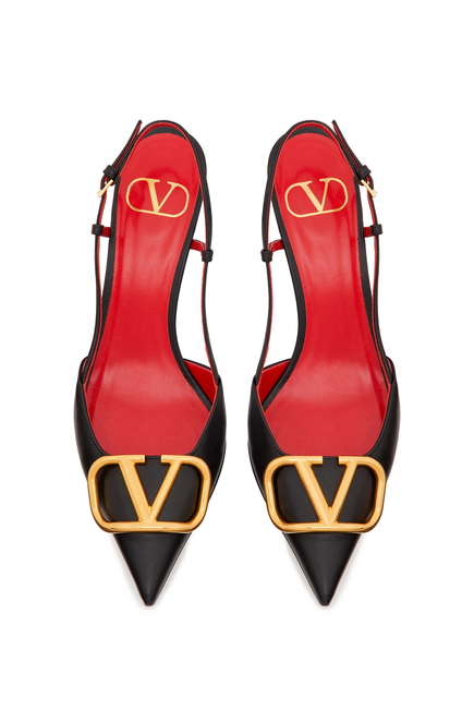 VLogo Signature 80 Slingback Leather Pumps