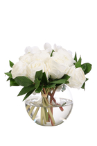 Hydrangea & Rose Glass Bubble Vase