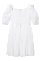 Kids Frill Sleeve Smock Cotton Dress