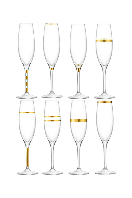 Deco Champagne Flute Set of Eight