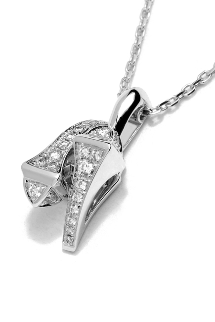 Cleo Huggie Pendant, 18k White Gold with Full Diamonds
