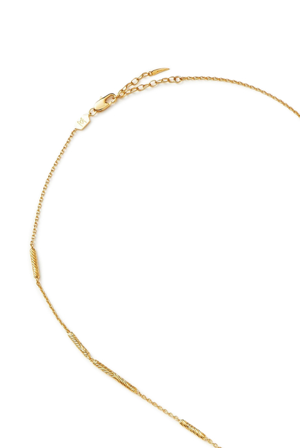 Wavy Ridge Chain Necklace, 18k Gold-Plated Sterling Silver