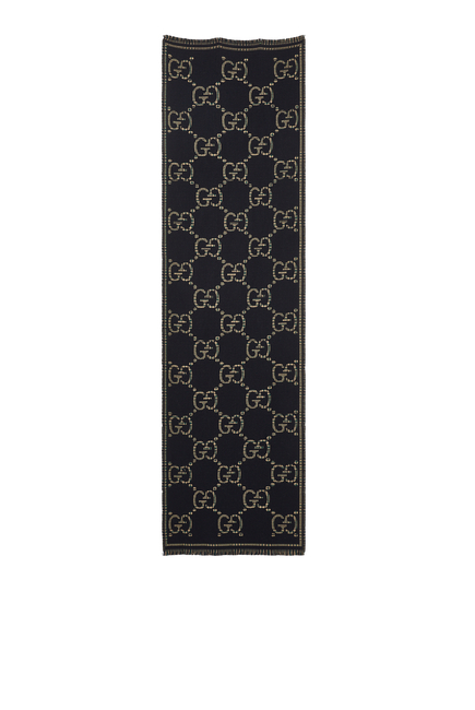 GG Logo Wool Scarf