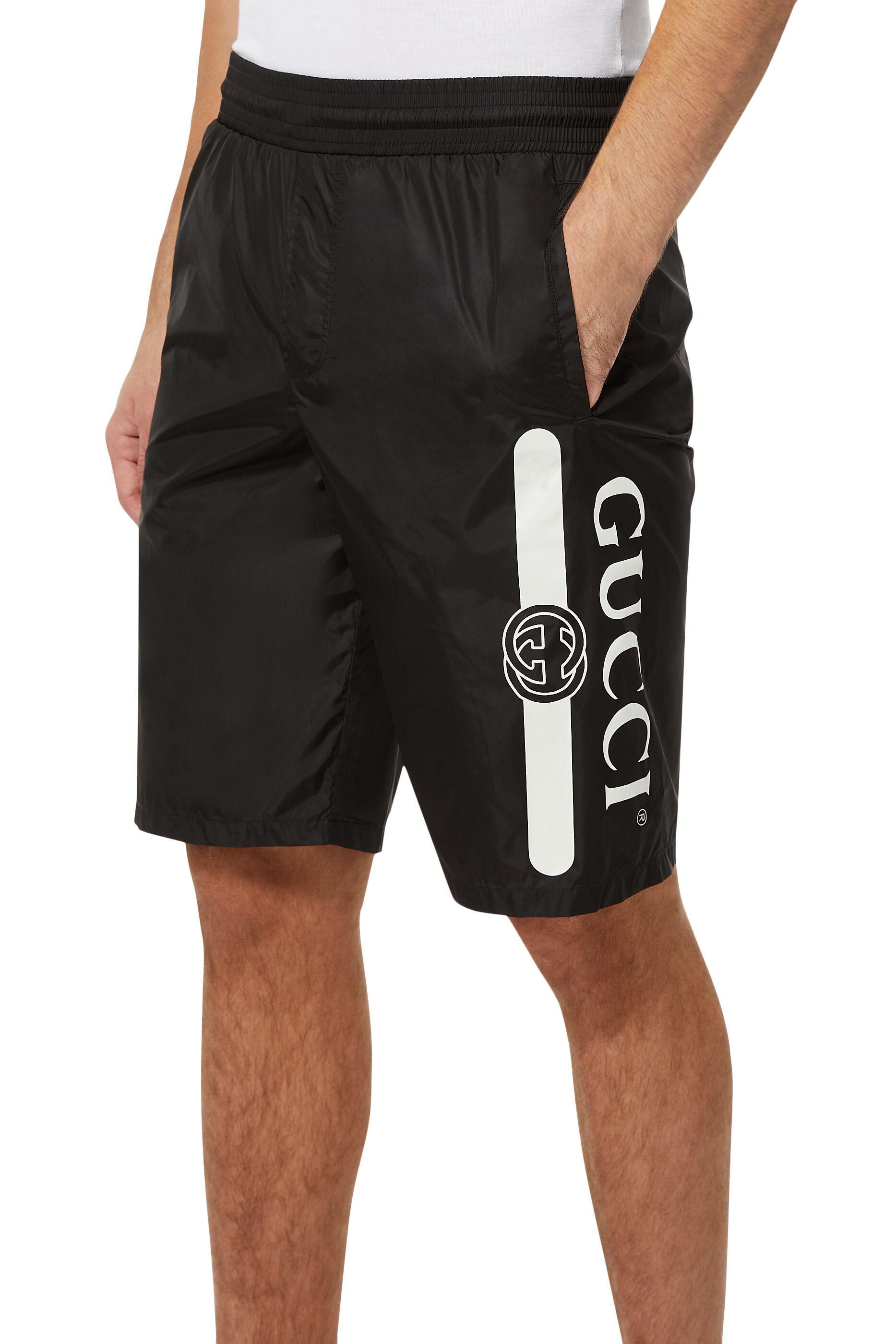 gucci logo shorts