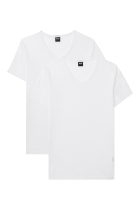 Cotton V-Neck T-Shirt, Set of 2