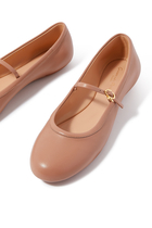 Carla Leather Ribbon Strap Ballerinas