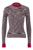 Abstract-Pattern Cashmere-Blend Jumper