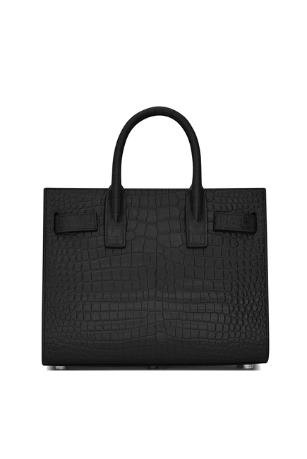 Classic Sac de Jour Nano in Crocodile-Embossed Shiny Leather