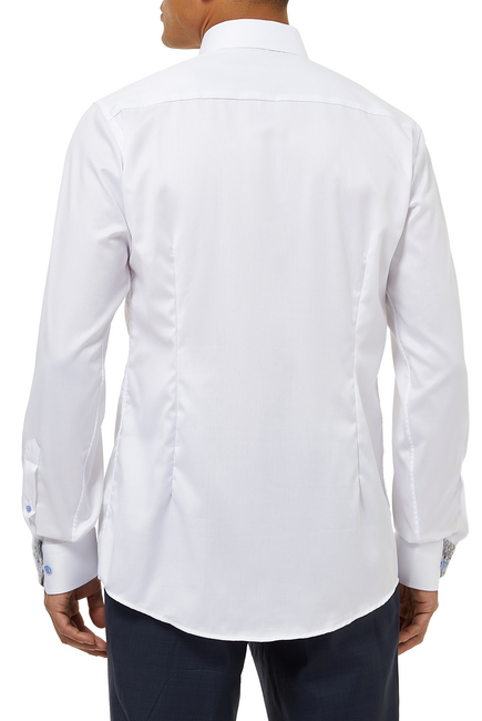 White Signature Twill Shirt – Contrast Details
