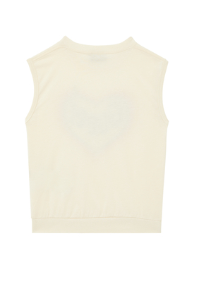 Gucci Heart Cotton Jersey Sleeveless T-Shirt