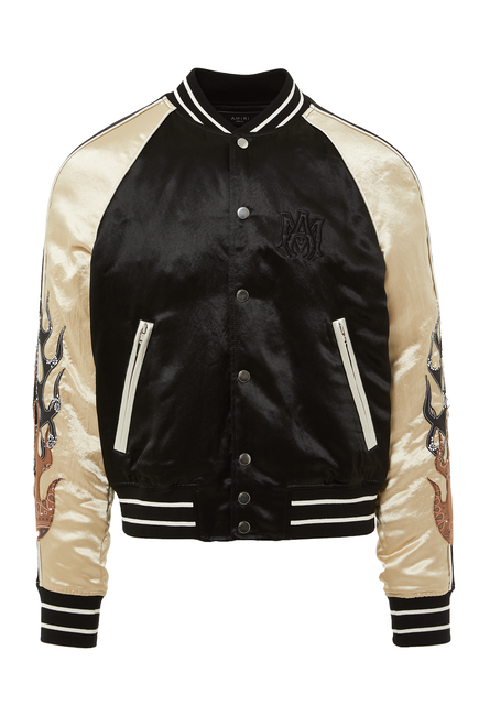 Flame-Embroidered Reversible Souvenir Jacket