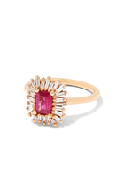 One Of A Kind Ring, 18K Rose Gold with Ruby & Diamonds