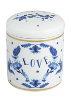 Blue Floral Candle Canister