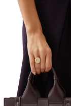 Sybil Ring, 18k Gold-Plated Brass & Rose Quartz