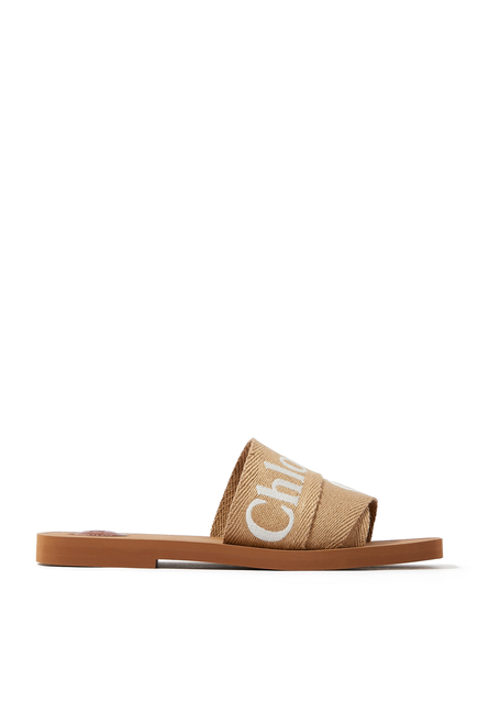 Woody Flat Linen Sandals