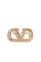 Vlogo Signature Strass Brooch