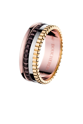 Quatre Classique Small Ring, in Yellow Gold, White Gold, Pink Gold and Brown PVD