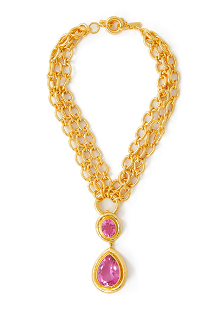 Santorini 24K Gold-Plated Quartz Necklace