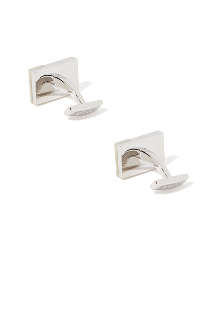 Rectangular Cufflinks With Mother-Of-Pearl Insert