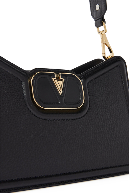 VLogo Leather Shoulder Bag