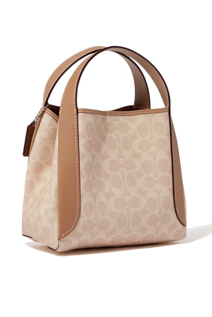 Coach Ladies Coated Canvas Signature Hadley Hobo 21 In Sand Taupe