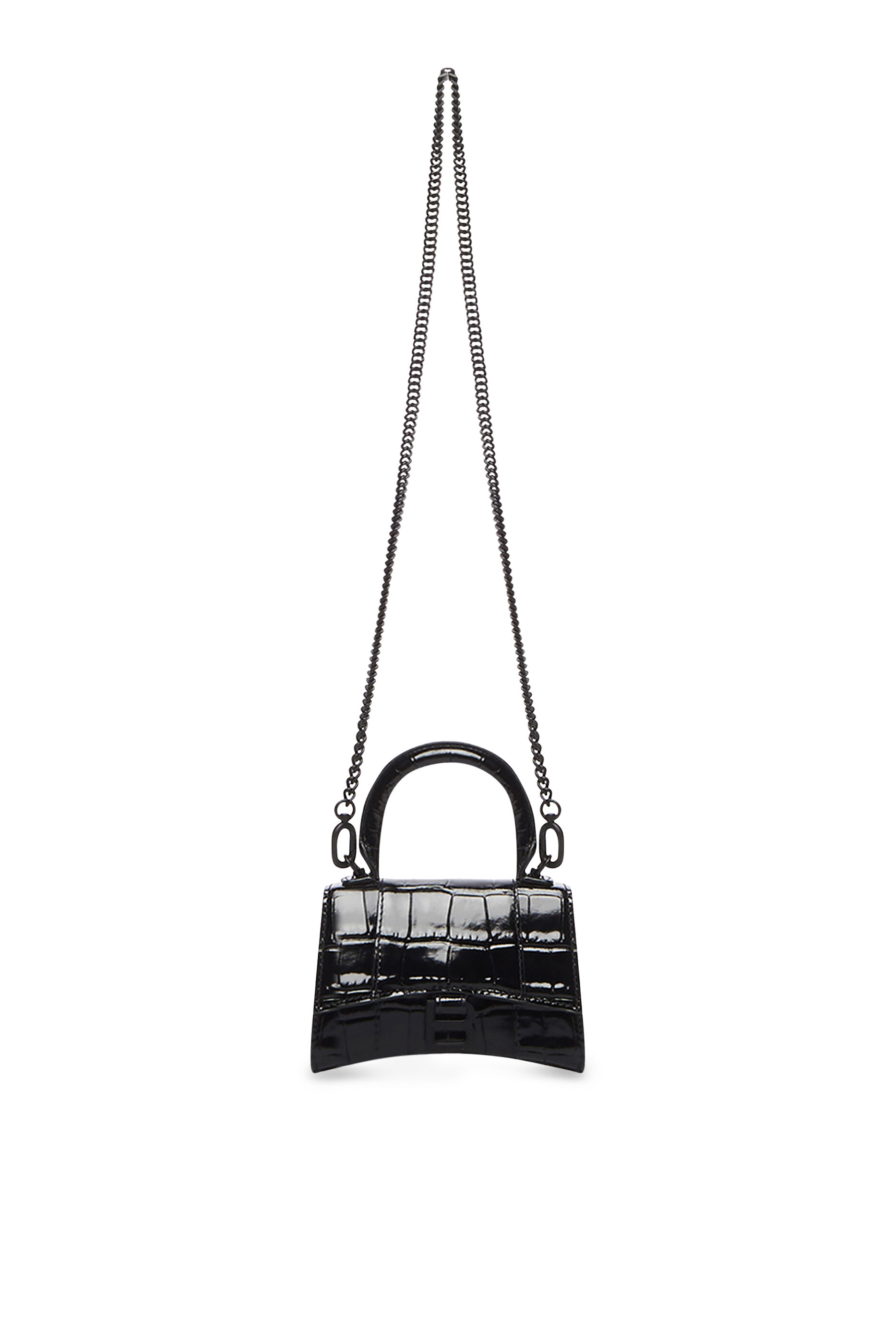 Shop Balenciaga Hourglass Mini Handbag With Chain Crocodile Embossed  Saks  Fifth Avenue