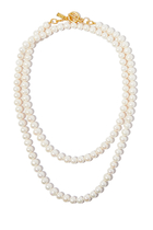 Dolce Necklace, 24k Yellow Gold-Plated Brass & Pearls