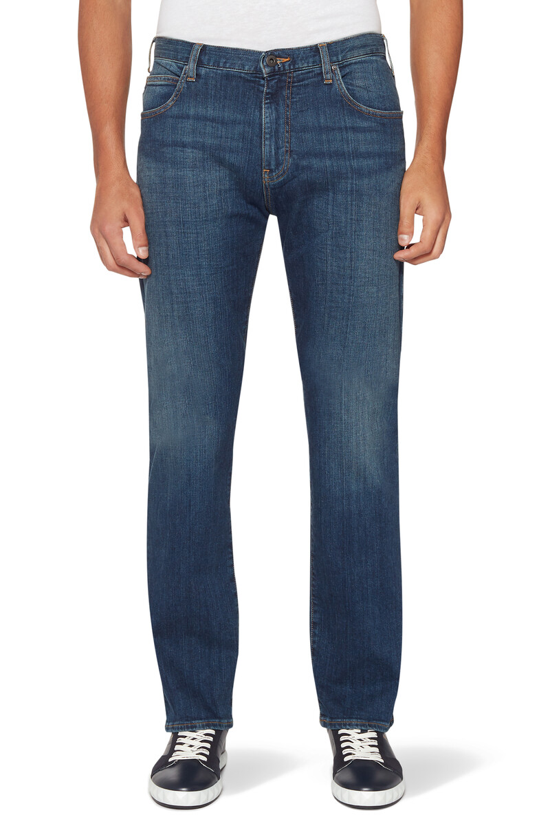 Buy Emporio Armani Blue Straight-Leg Jeans - Mens for AED 775.00 Jeans ...