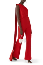 Asymmetric Crepe Jumpsuit