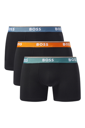 Colored Waistband Cotton Trunks, Set of 3