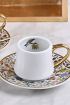 Majestic Espresso Cups and Saucers, Set of Six