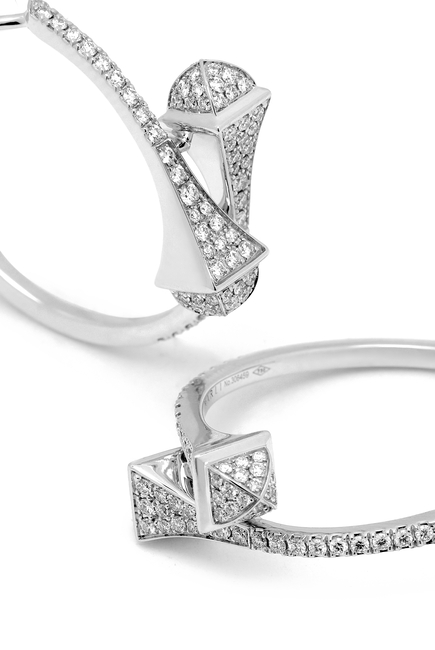 Cleo Diamond Hoop Earrings, 18k White Gold & Diamonds