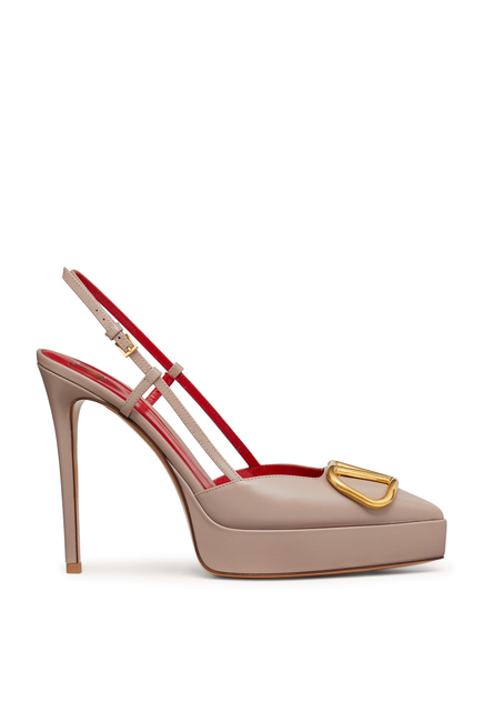 Valentino Garavani VLogo Signature 120 Leather Slingback Pumps