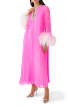 Chiffon Feather Midi Dress