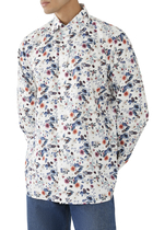 Contemporary Fit Floral Print Signature Twill Shirt