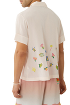 Casa Icons Embroidered Silk Shirt