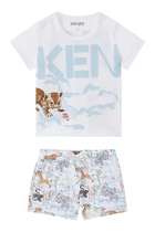 Animal Print T-Shirt & Shorts Set