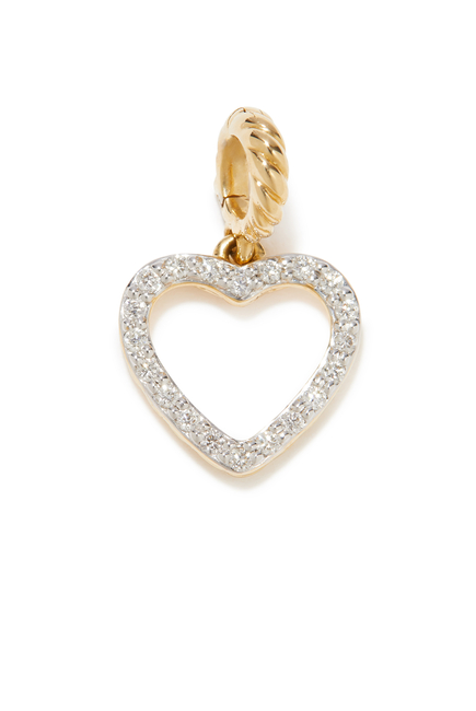 Heart Amulet in 18K Yellow Gold with Pavé Diamonds