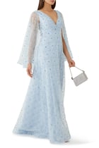 Maxi Gown With Cape Sleeves