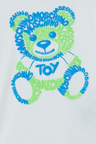 JB T-SHIRT AND SHORTS SET W/ MOSCHINO TEDDY ON FRONT:WHITE:6Y